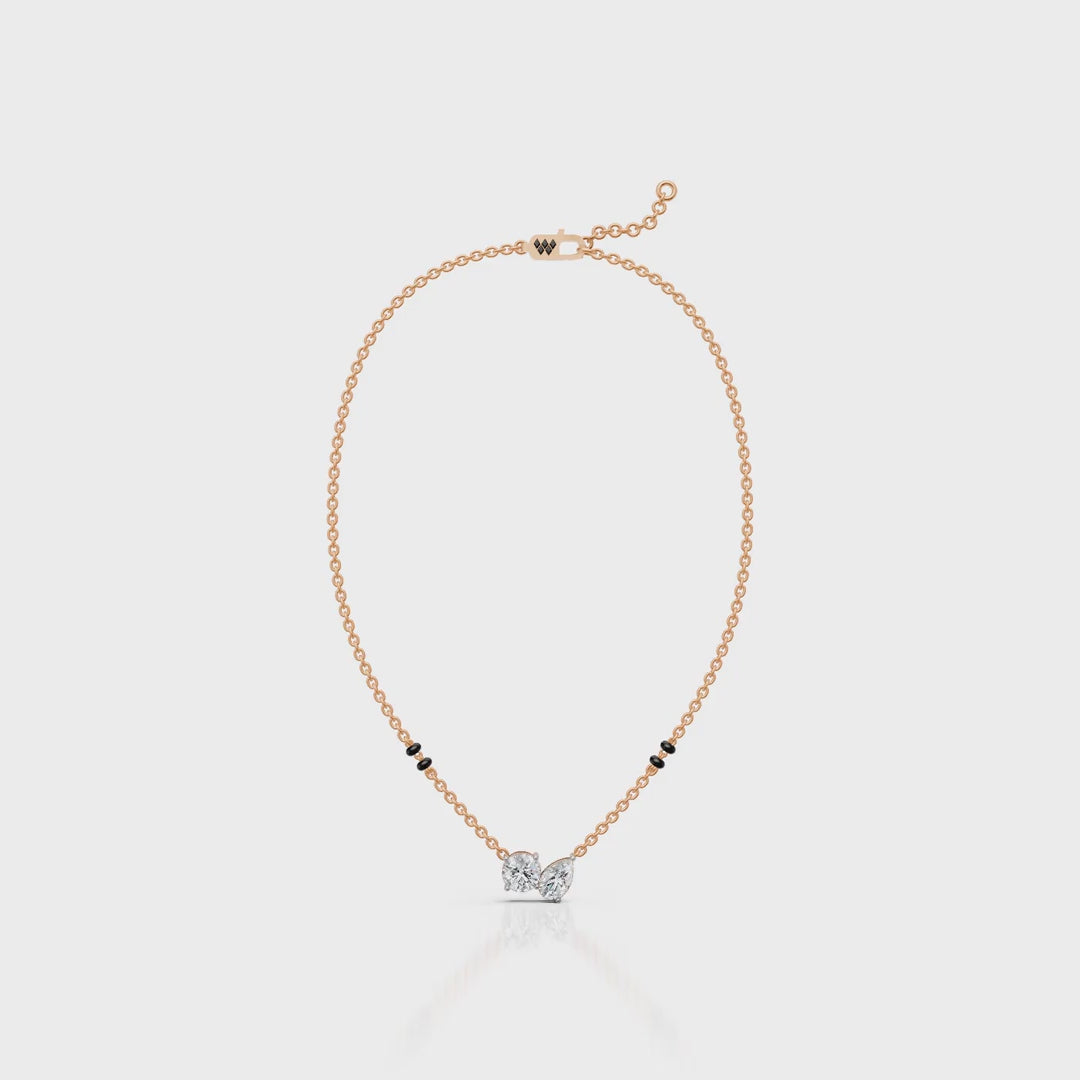 Round & Pear Diamond Mangalsutra