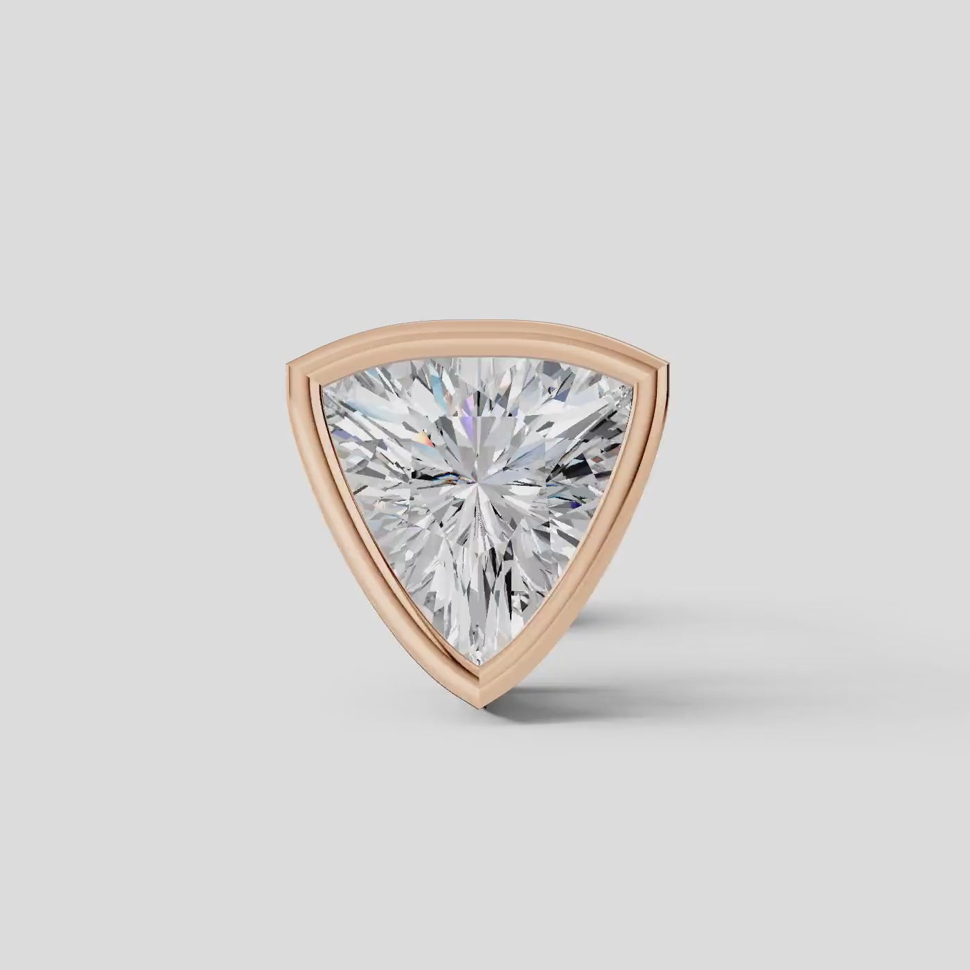 925 Sterling Silver Trillion Shaped Moissanite Diamond Bezel Setting Earring ( 1 PC )