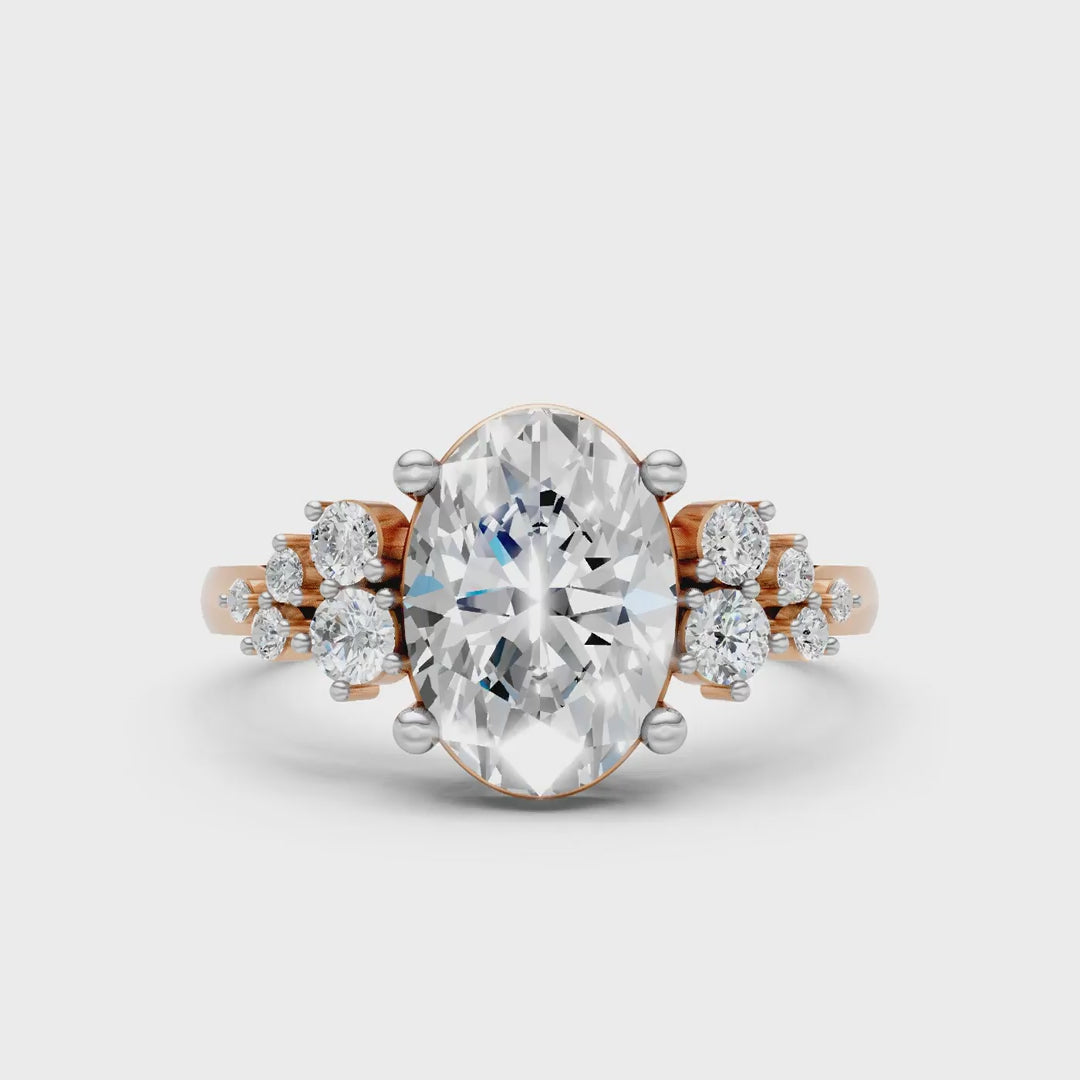 Oval Cluster Ring