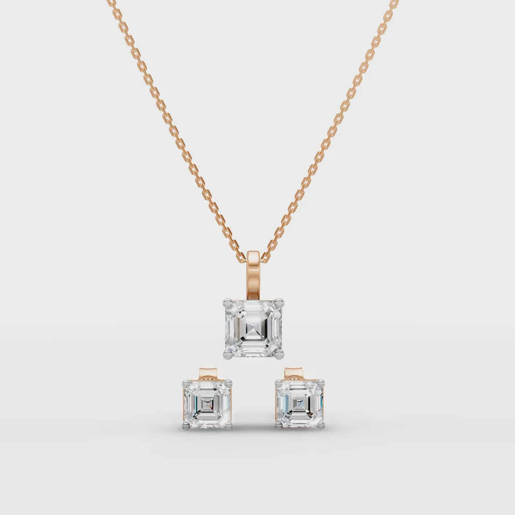 Minimalist Square Shape Necklace & Earrings Set