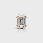 Emerald Cut Crescent Claw Stud (1 PC)
