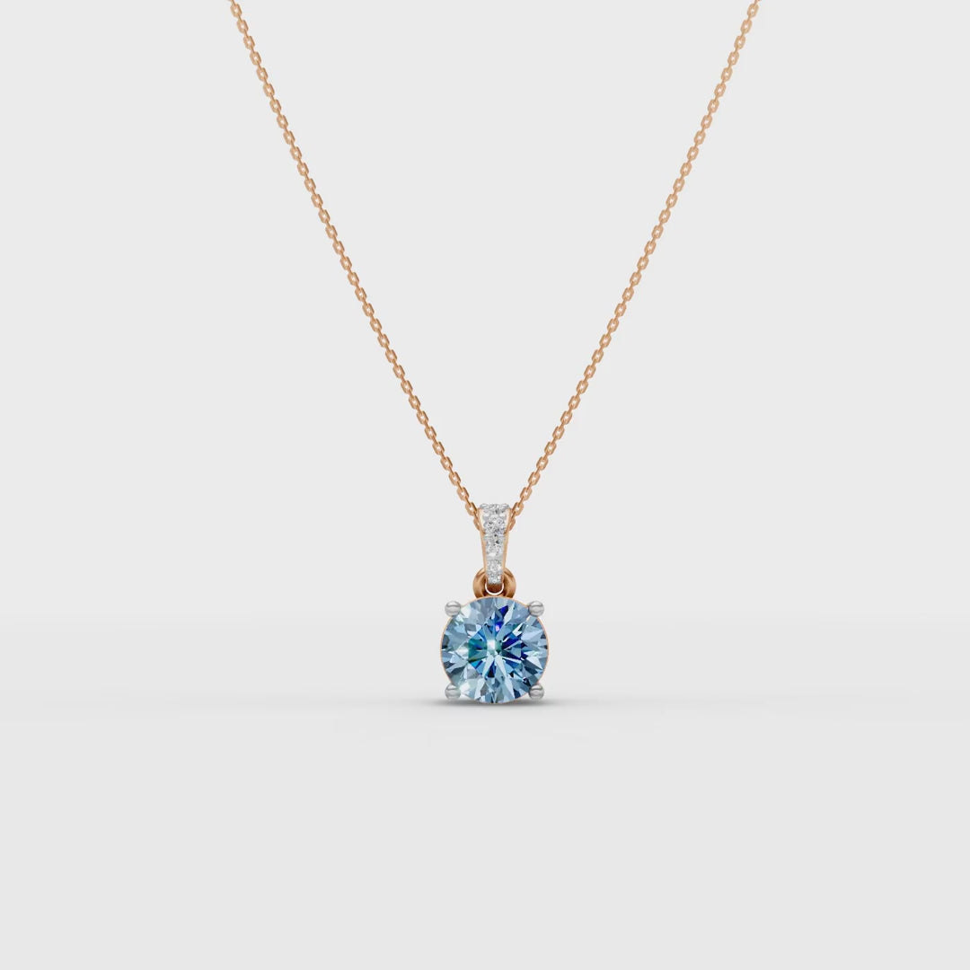 2 CT Blue Portuguese CutPendant With Chain