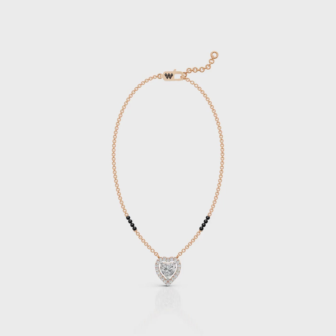 Heart Halo Moissanite Mangalsutra