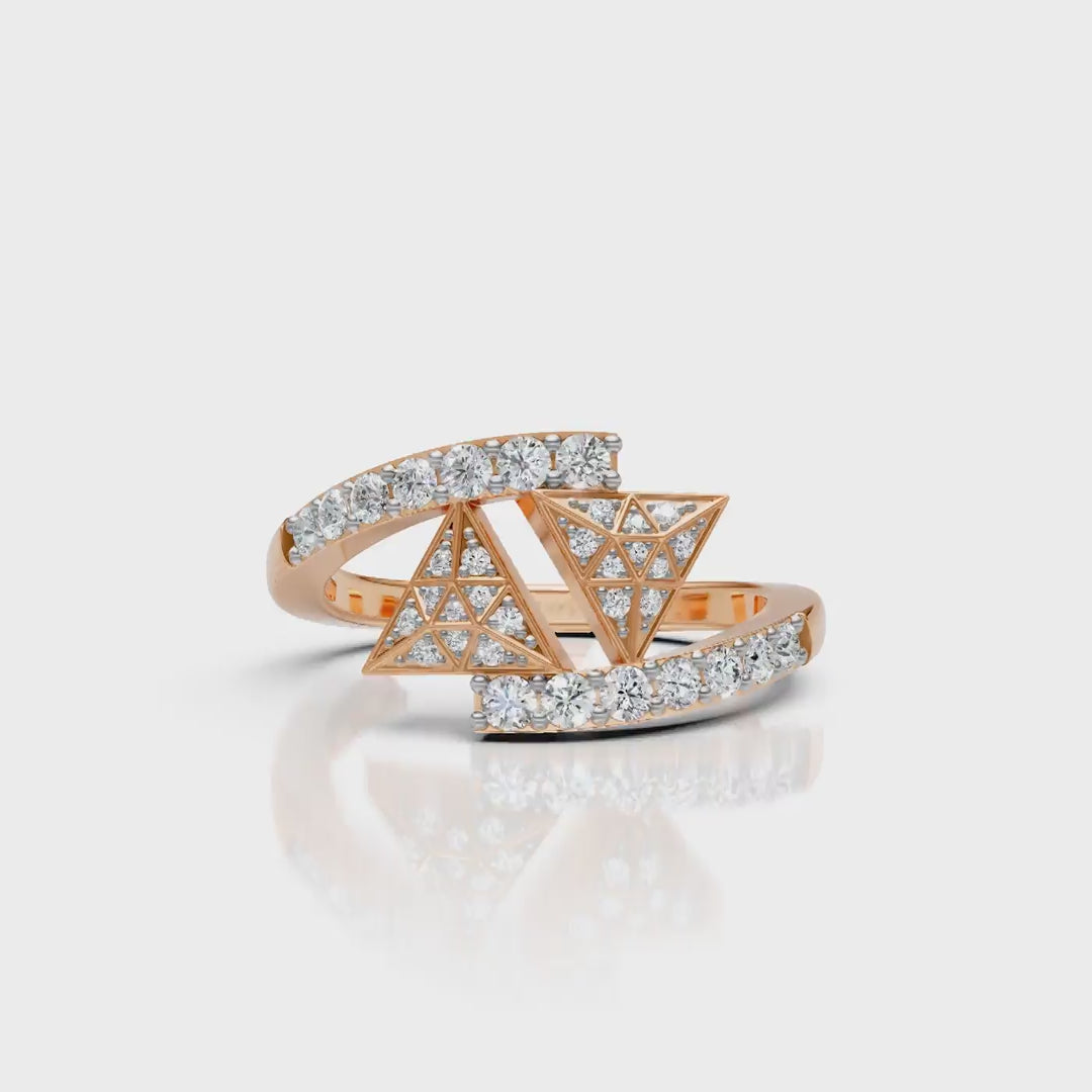 Geometric Diamond Open Wrap Ring