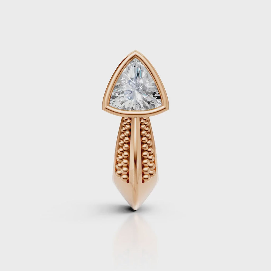 Trillion Cut Solitaire Diamond Huggie Bali