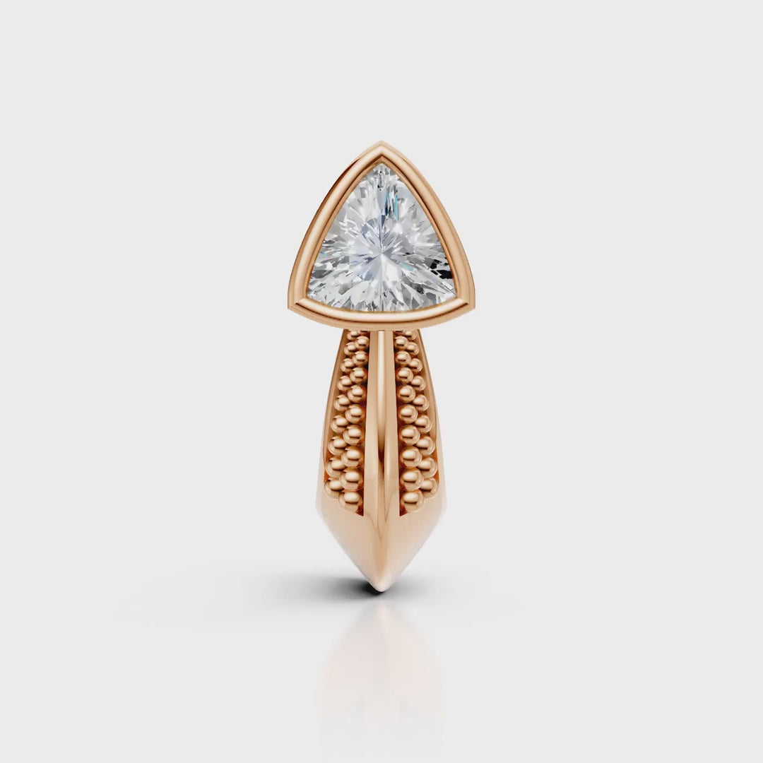 Trillion Cut Solitaire Diamond Huggie Bali