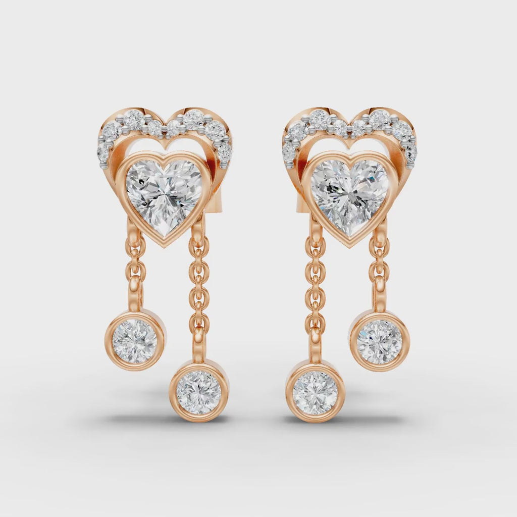 Heart Shaped with Hanging Earring ( 1 Pair )