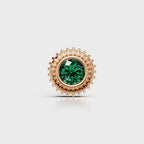 Green Solitaire Sunburst Studs