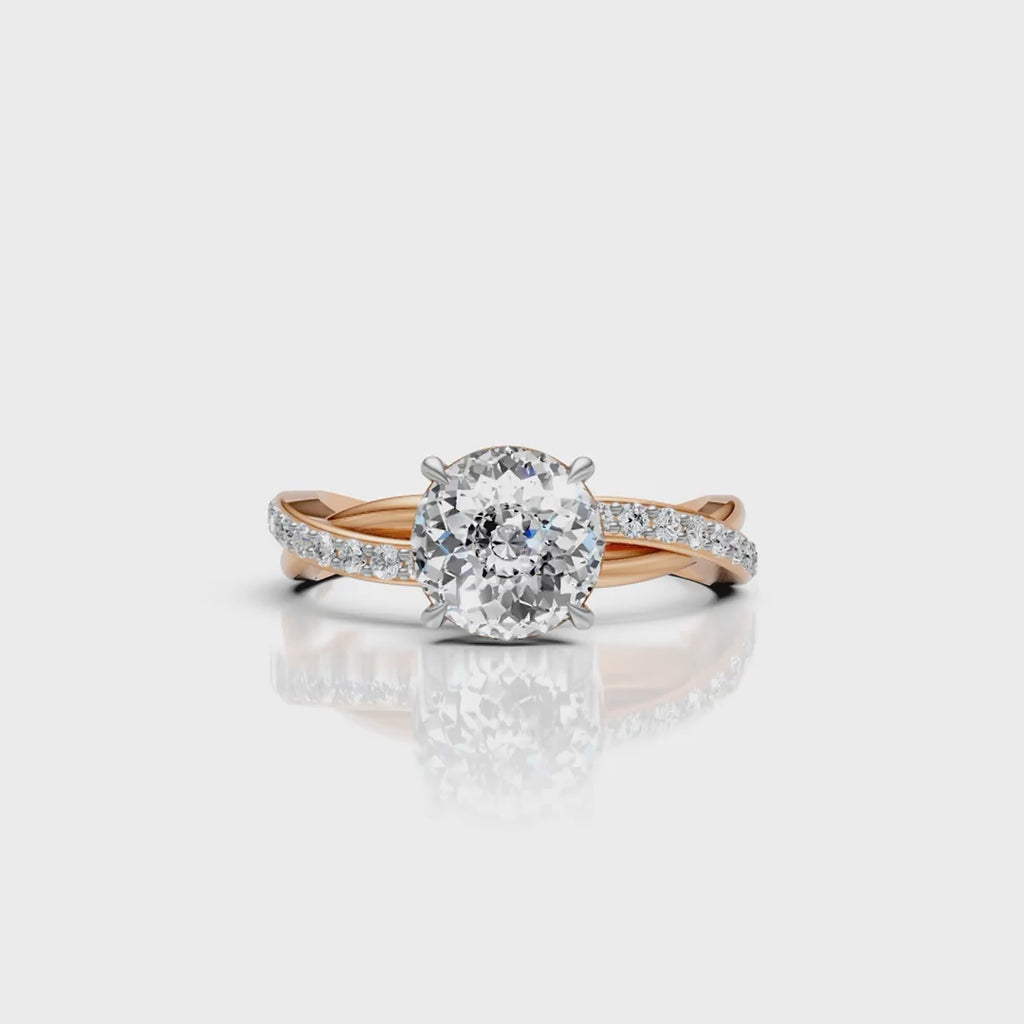 Portuguese Diamond Twist Solitaire Ring