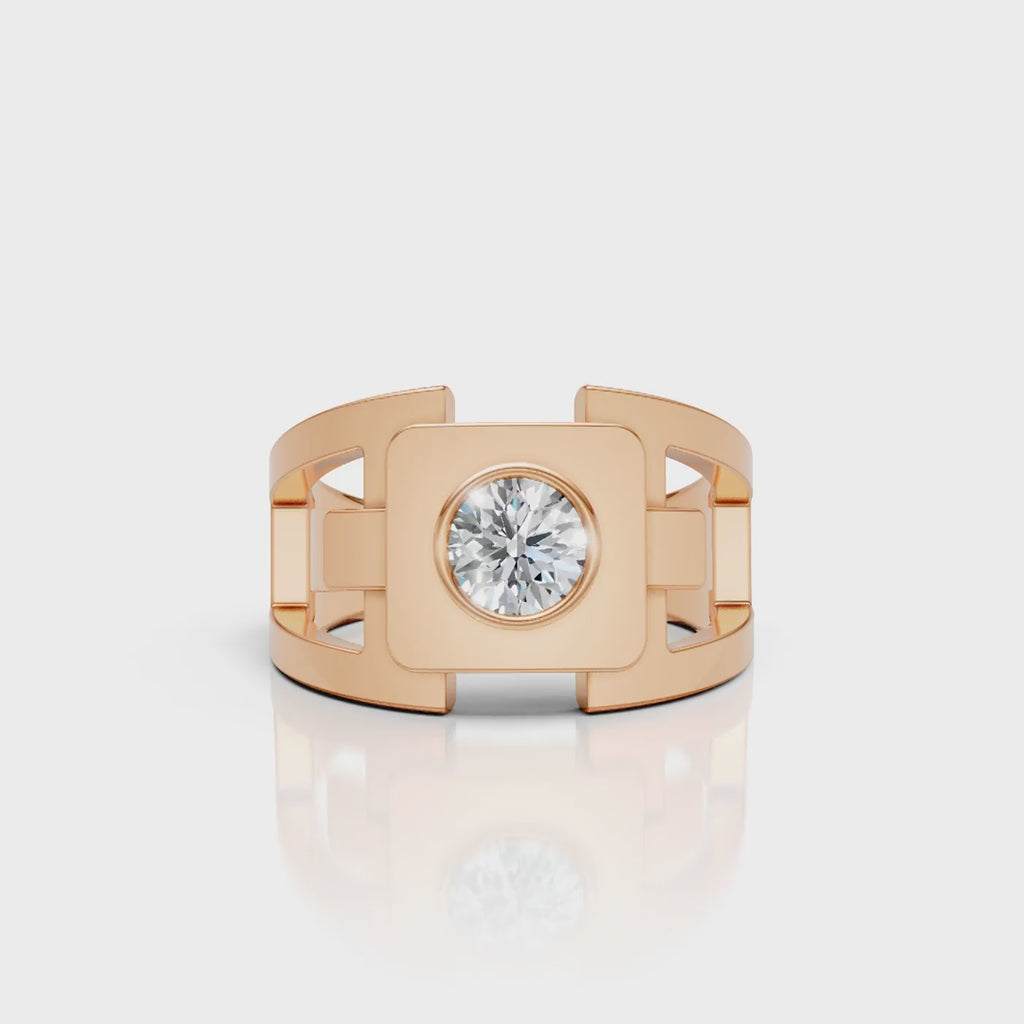 Modern Orbit Solitaire Men's Ring