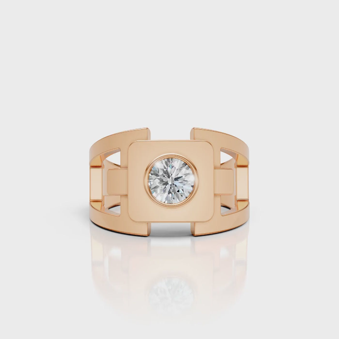 Modern Orbit Solitaire Men's Ring