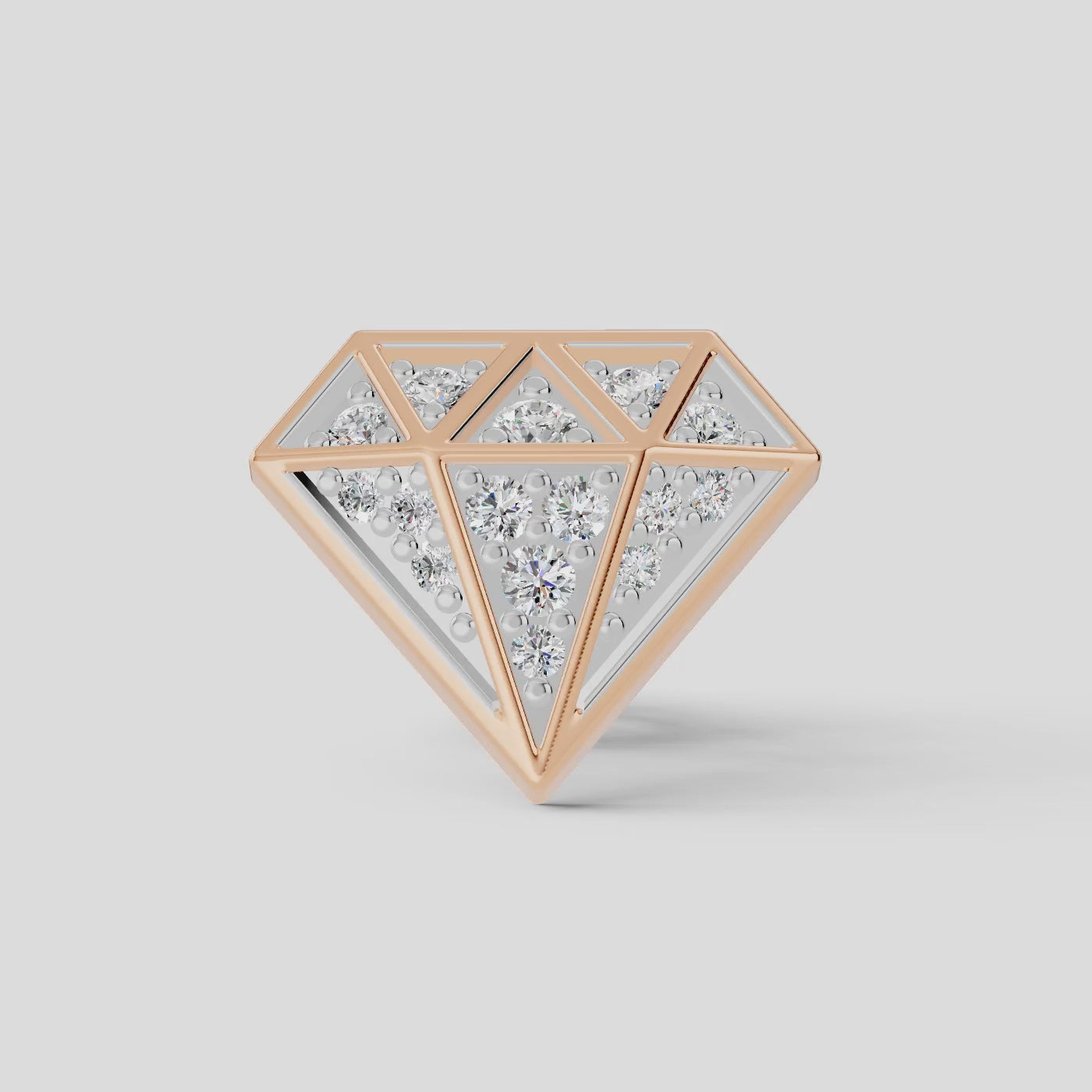 925 Sterling Silver Diamond Shaped Moissanite Diamond Earring