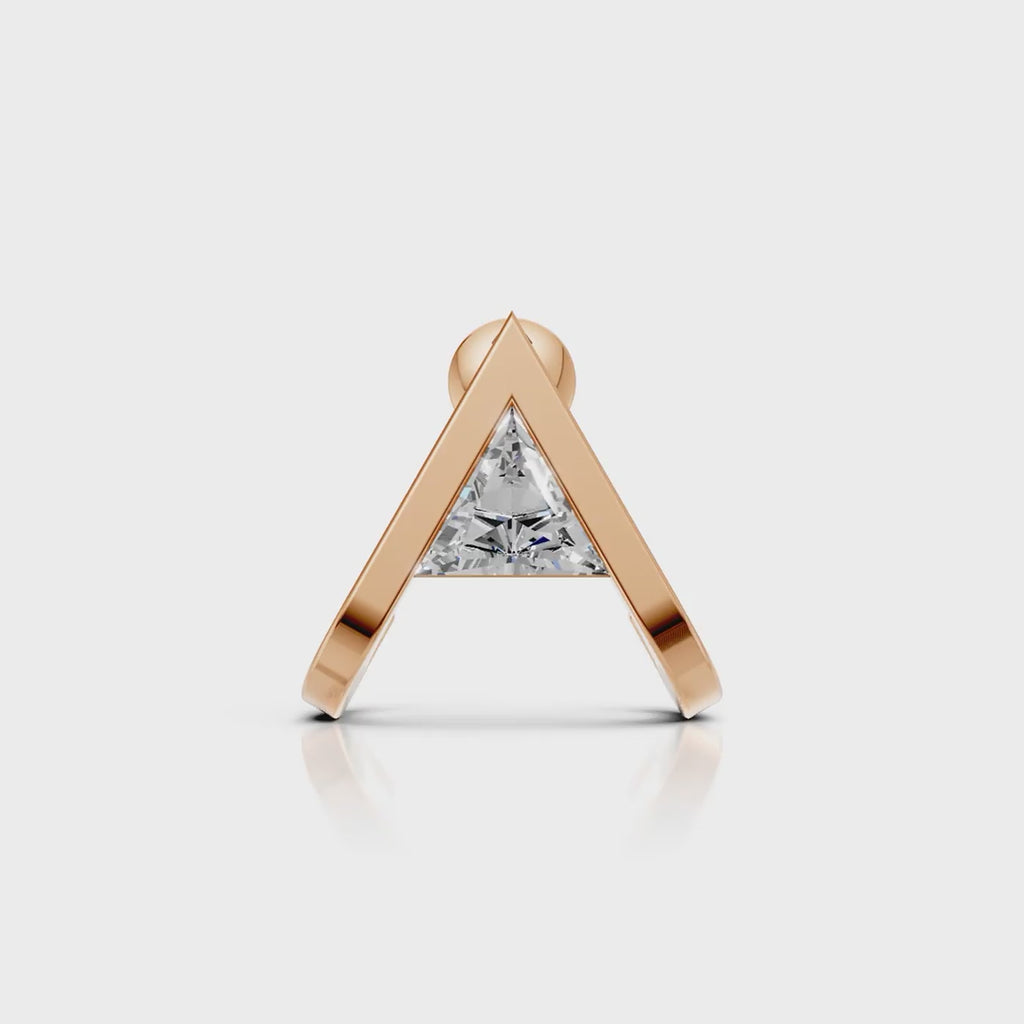 V-Shaped Triangle Diamond Stud (1 PC)