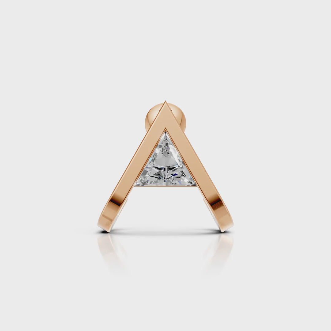 V-Shaped Triangle Diamond Stud (1 PC)