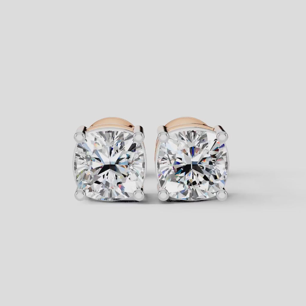 Cushion Shape Earrings with (1 Pair)