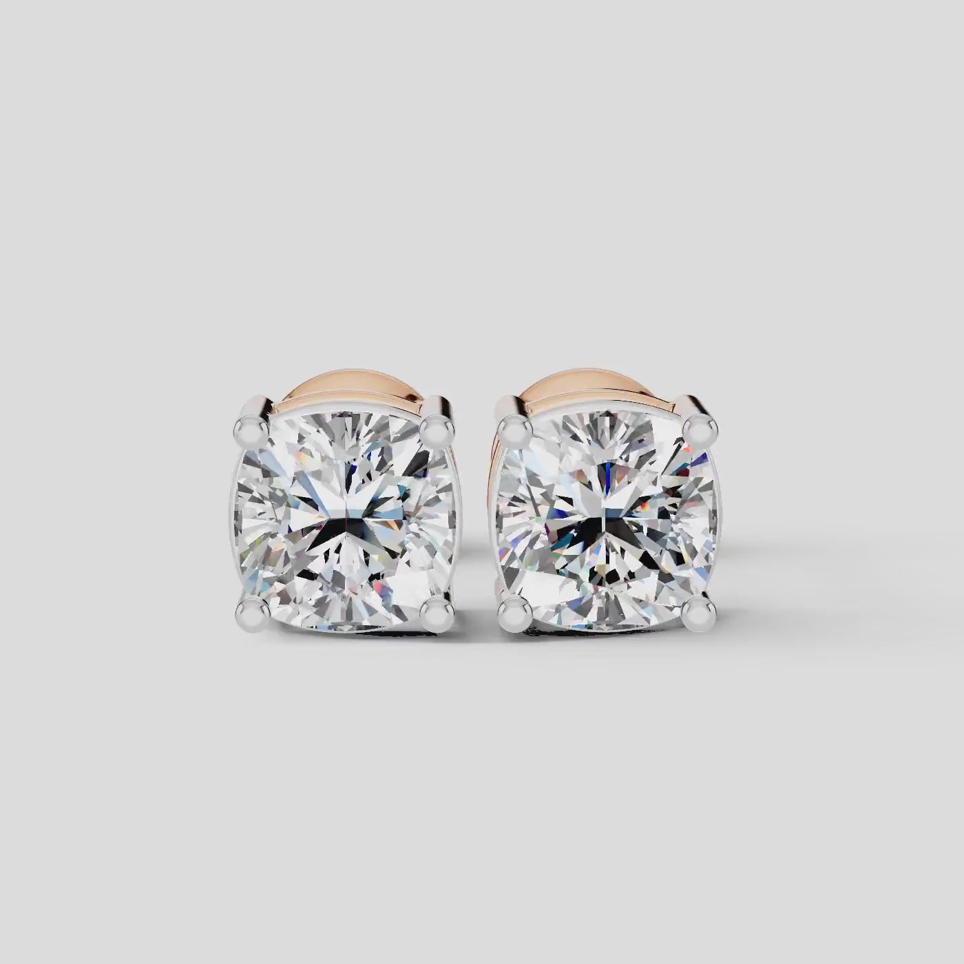 Cushion Shape Earrings with (1 Pair)