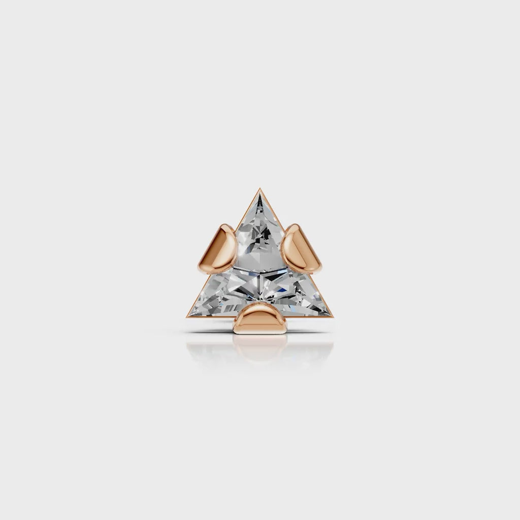 Triangle Edge Diamond Stud (1 PC)
