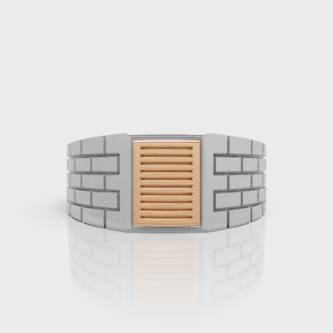 Metro Block Two-Tone Ring