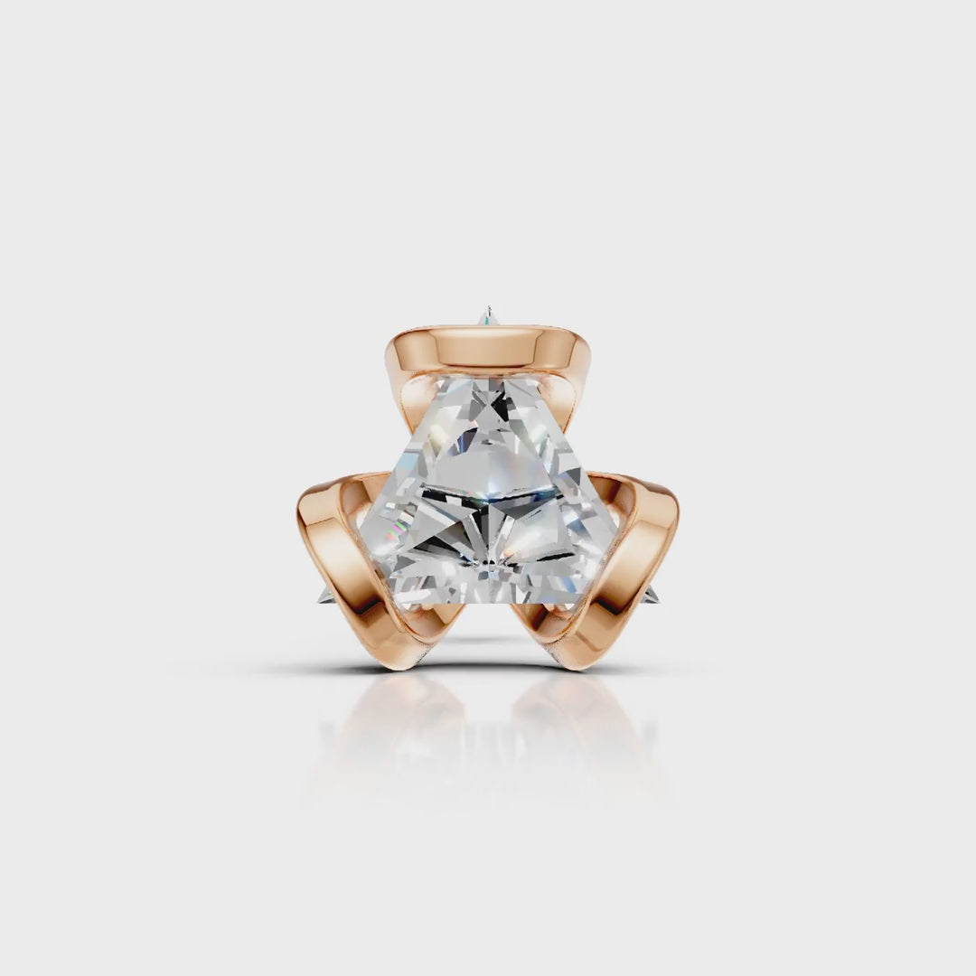 0.50 CT Triangle Cut Wrapped Stud (1 PC)