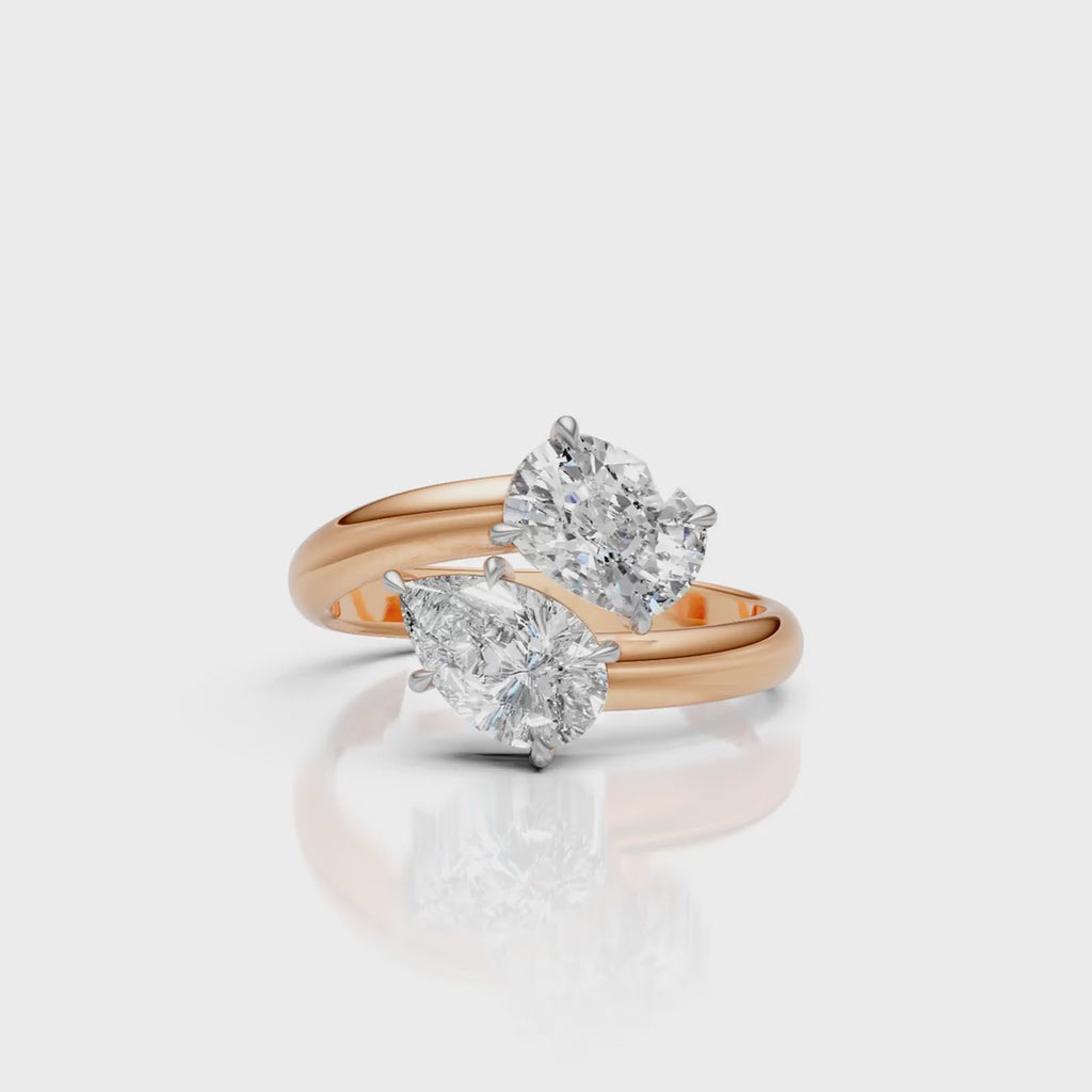 Pear Duo Moissanite Ring