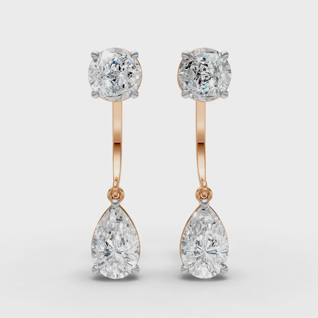 Round & Pear Drop Earring (1 Pair)