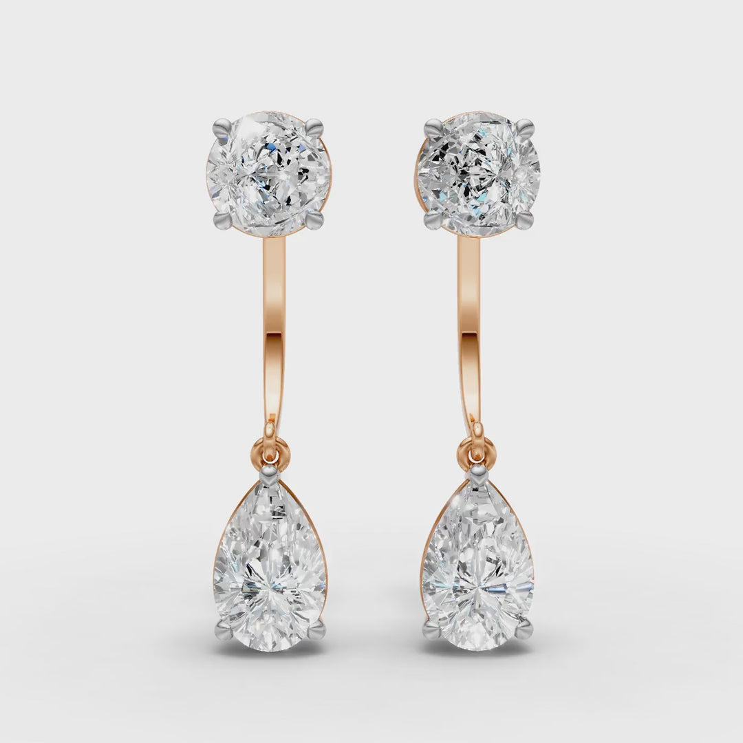 Round & Pear Drop Earring (1 Pair)