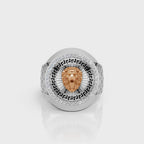 Solid Gold  And 925 Sterling Silver Gold Moissanite Diamond Bulky Lion Ring