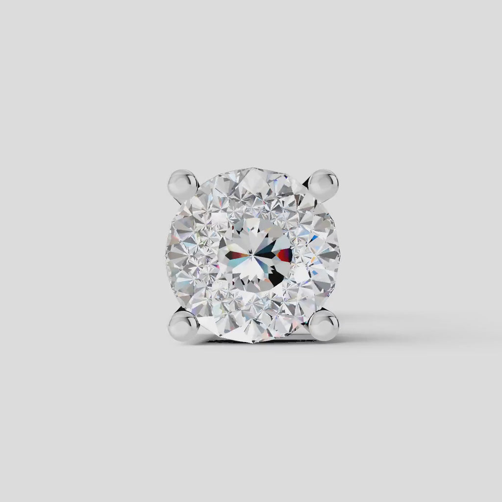 925 Silver Portuguese Cut Moissanite Diamond Earring (1 PC)