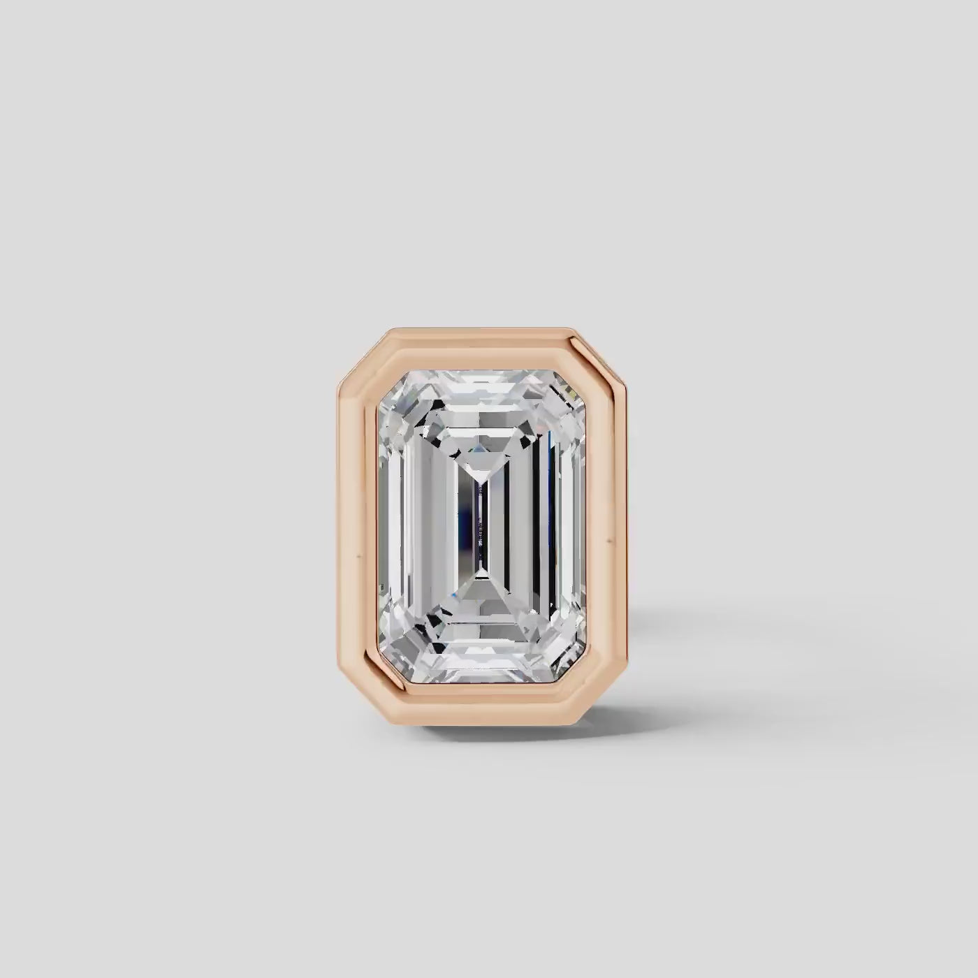 925 Sterling Silver Emerald Shaped Moissanite Diamond Bezel Setting Earring ( 1 PC )