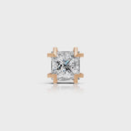 Princess Cut Corner Claw Diamond Stud (1 PC)