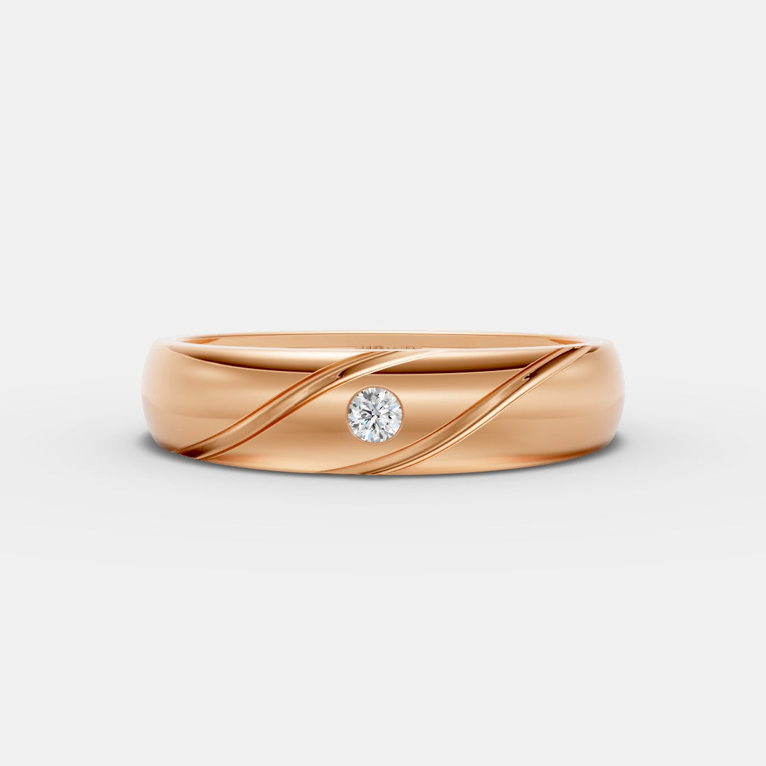 Round Solitaire Band Ring