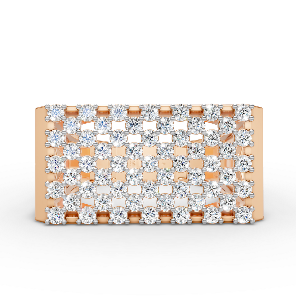 Square Cluster Moissanite Ring