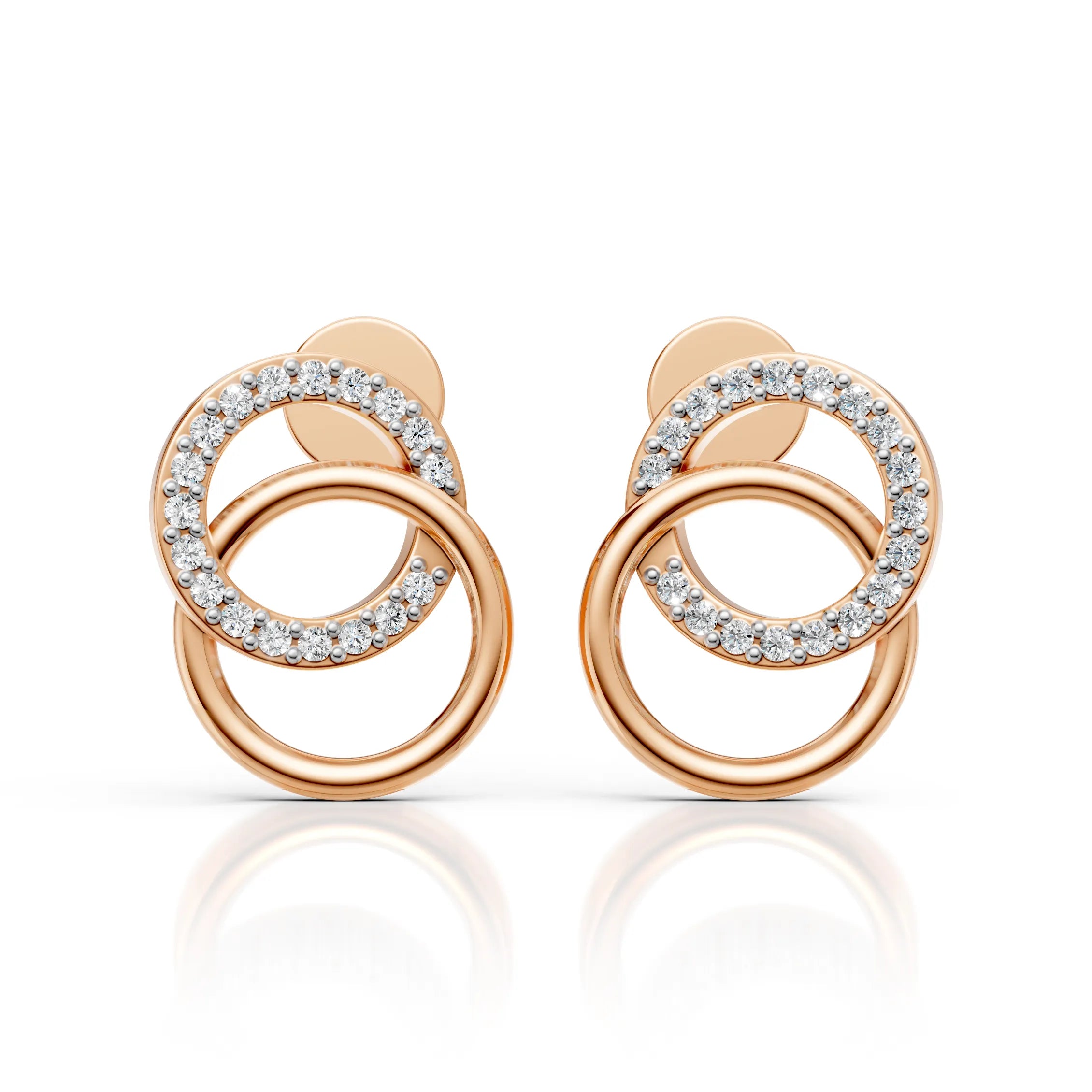 Interlocking Circle Drop Earrings (1 Pair)