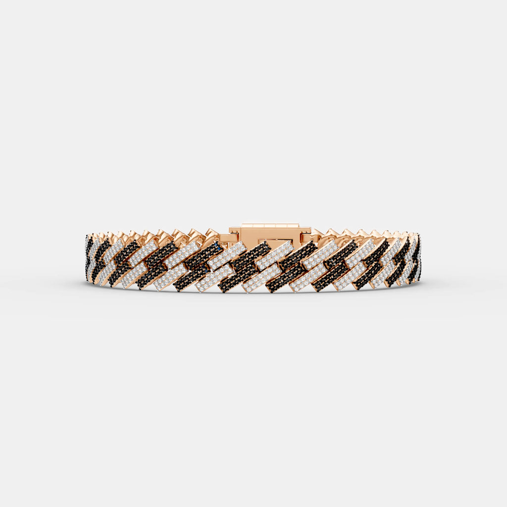 10MM Iced Black & White Cuban Bracelet