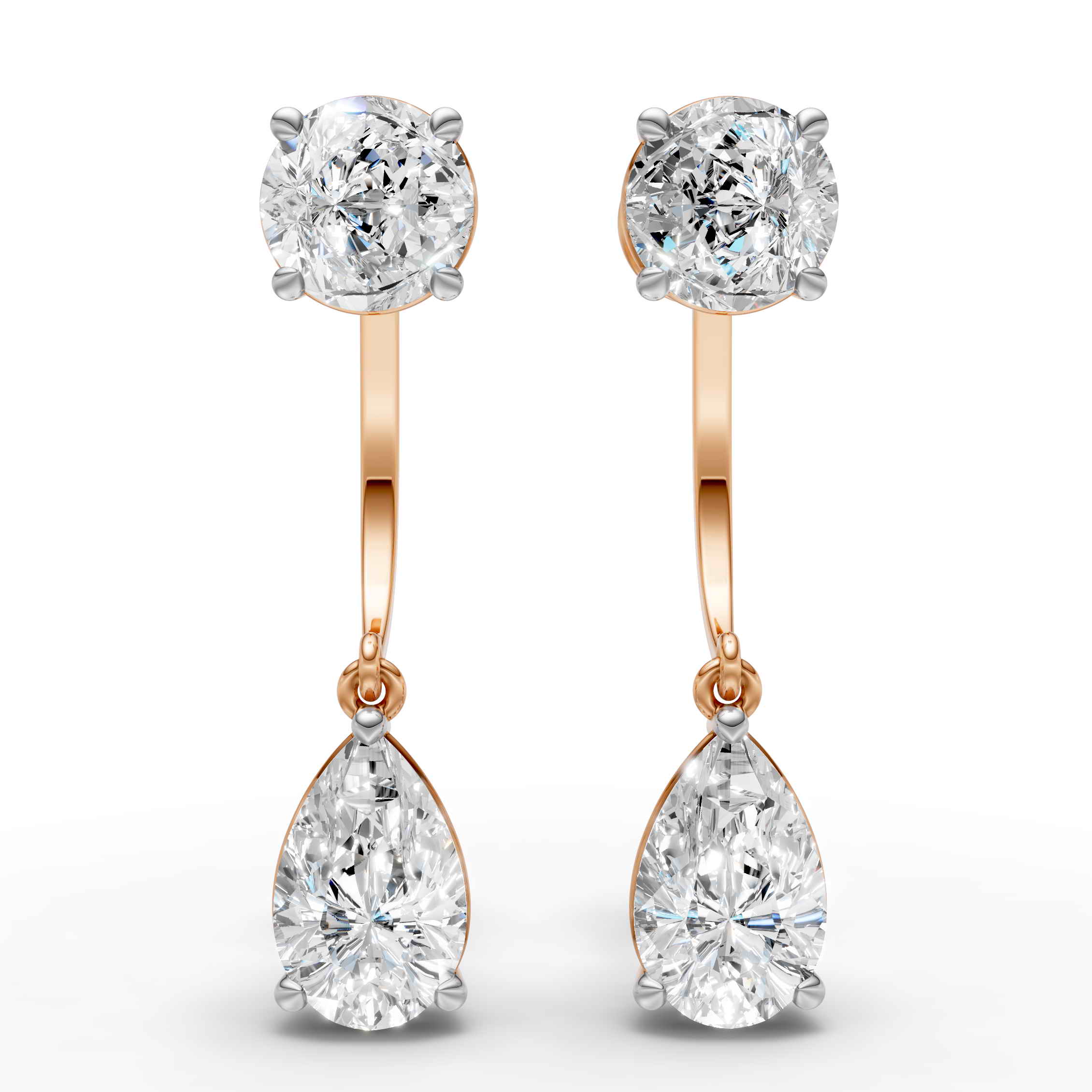 Round & Pear Drop Earring (1 Pair)