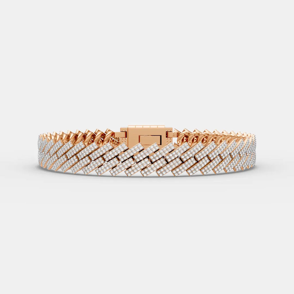 10MM Iced Full White Cuban Bracelet