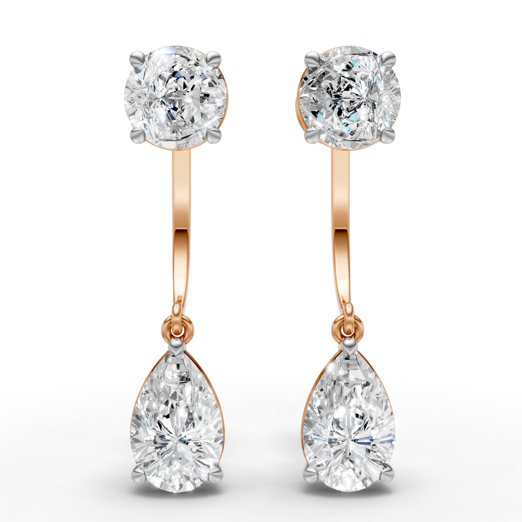Round & Pear Drop Earring (1 Pair)
