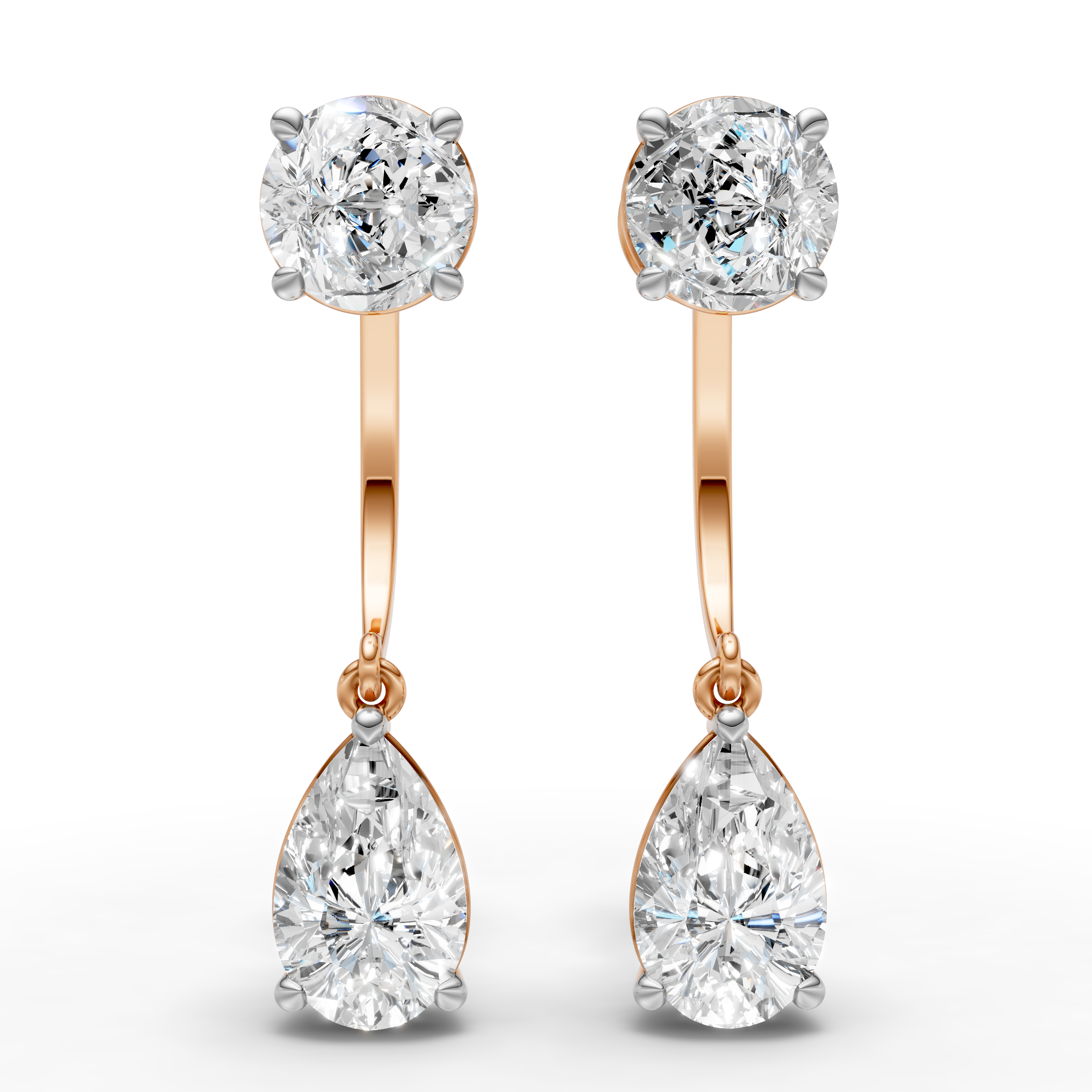 Round & Pear Drop Earring (1 Pair)