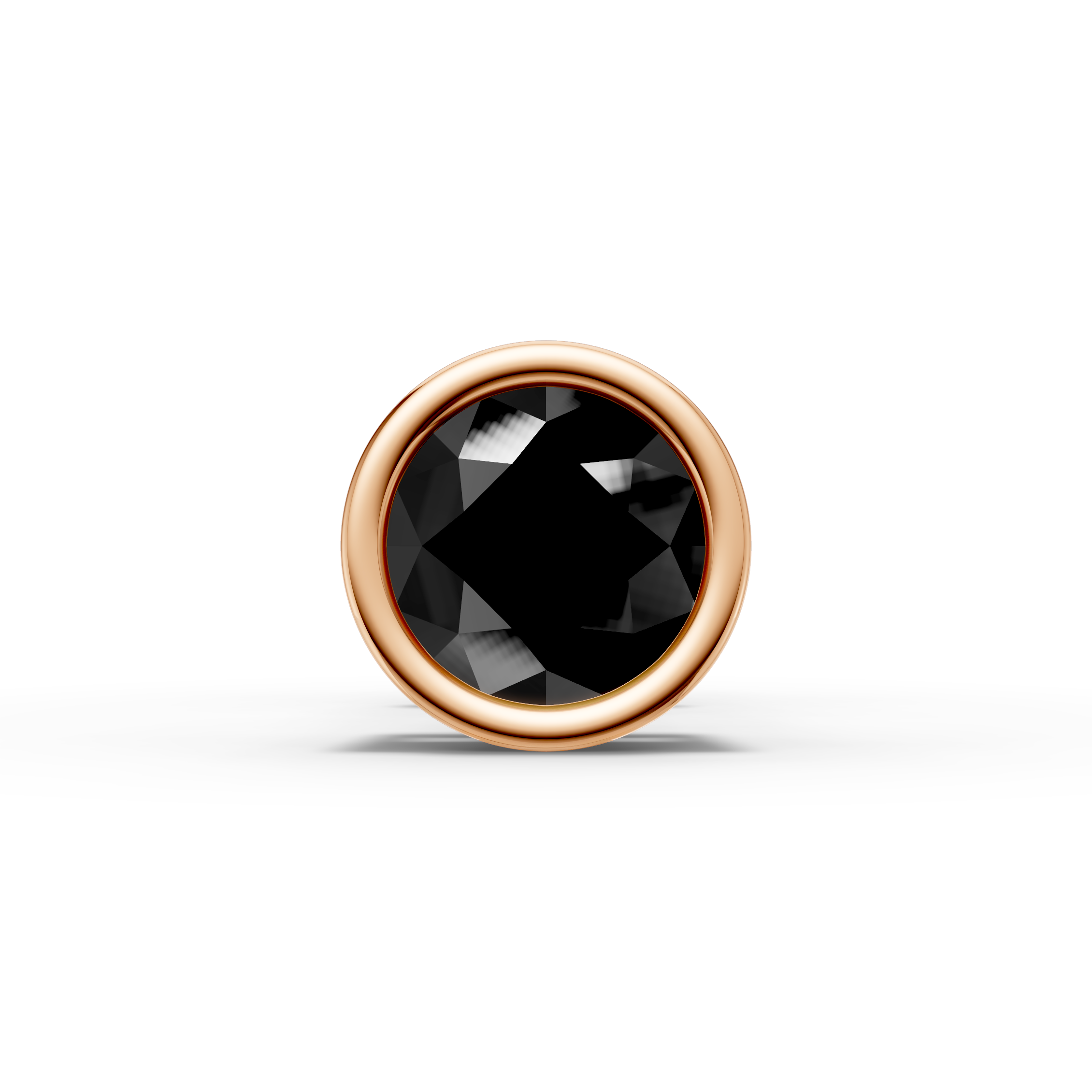 Round Black Bezel Stud ( 1 PC)