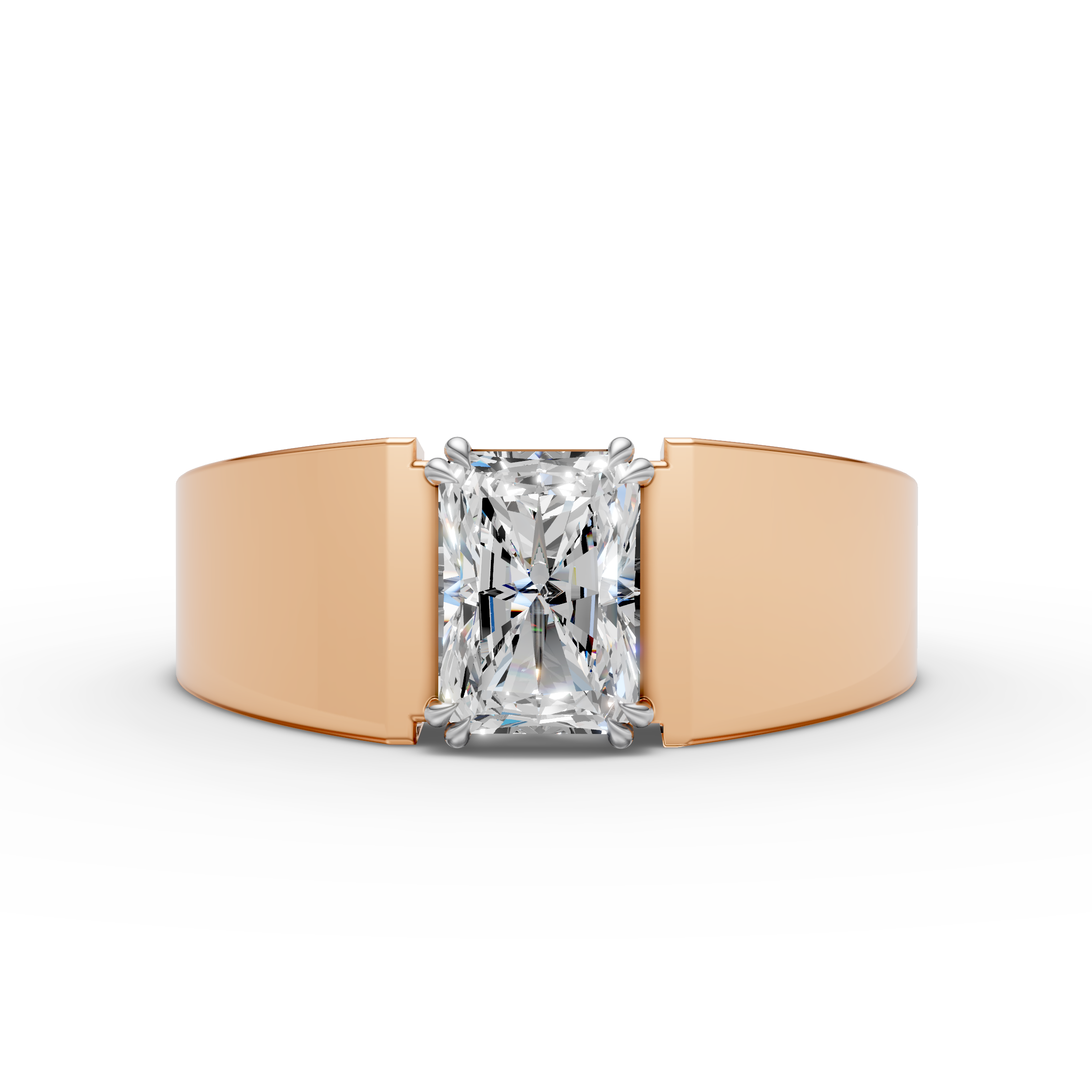 925 Sterling Silver Moissanite Radiant Power Diamond Ring