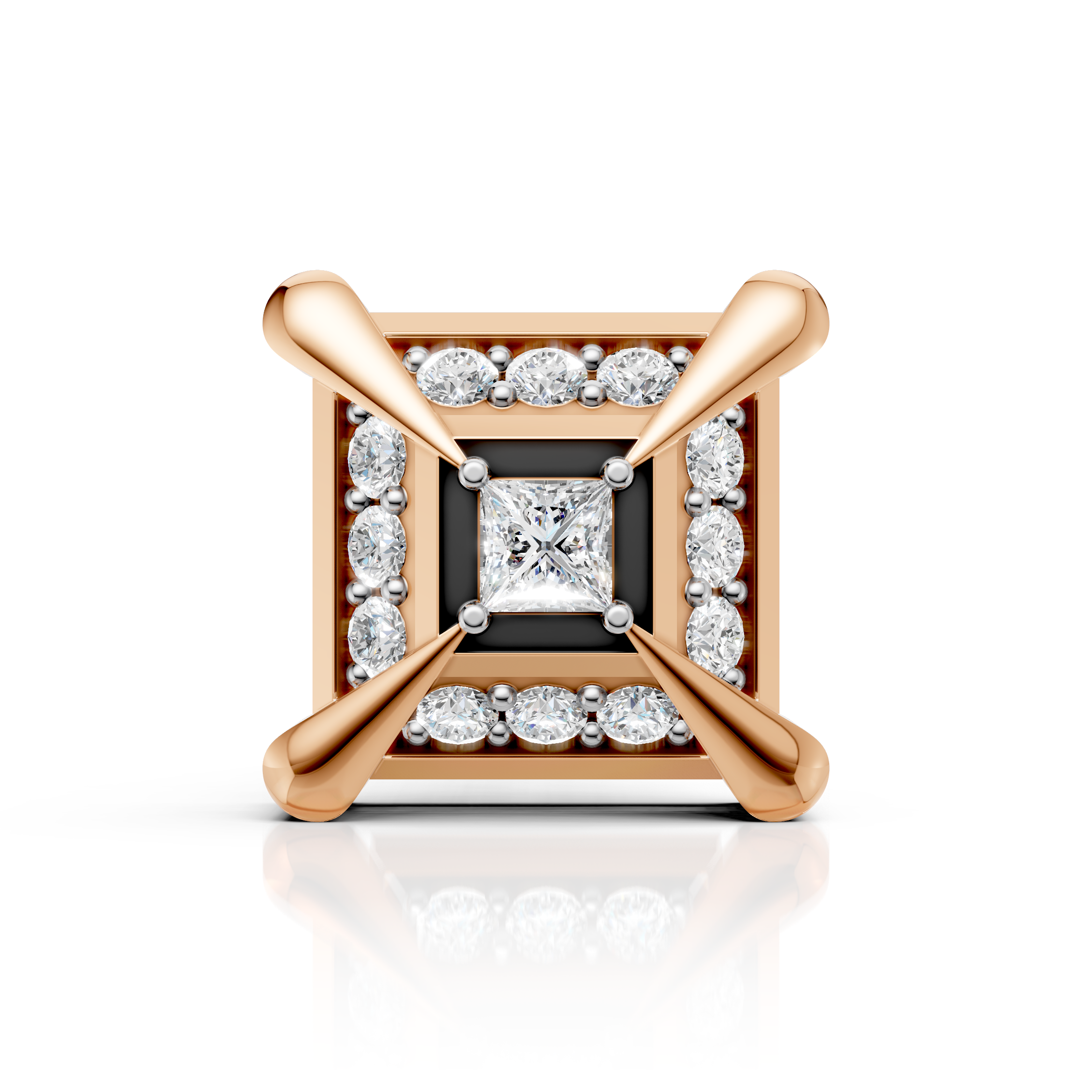 Princess Cut Diamond Frame Stud (1 PC)
