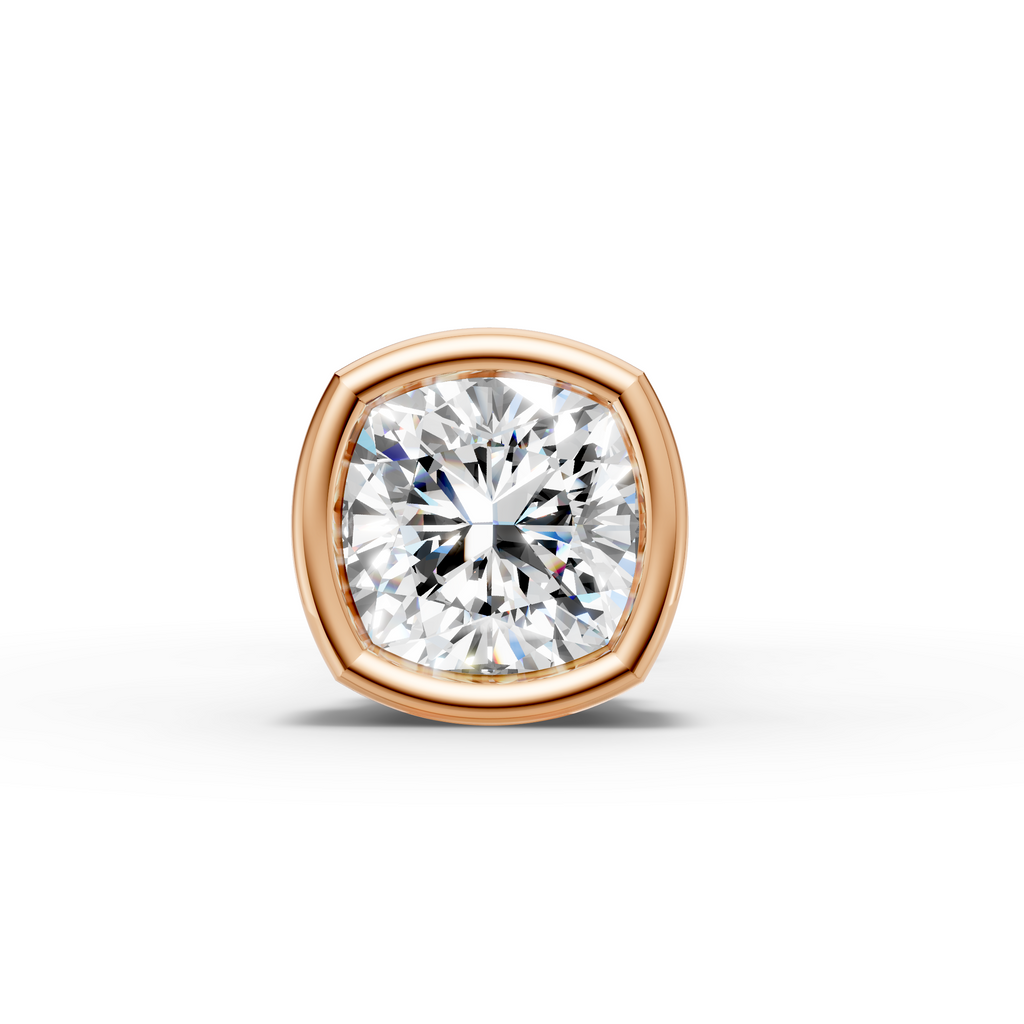 Cushion Square Shaped Bezel Setting Earring ( 1 PC)