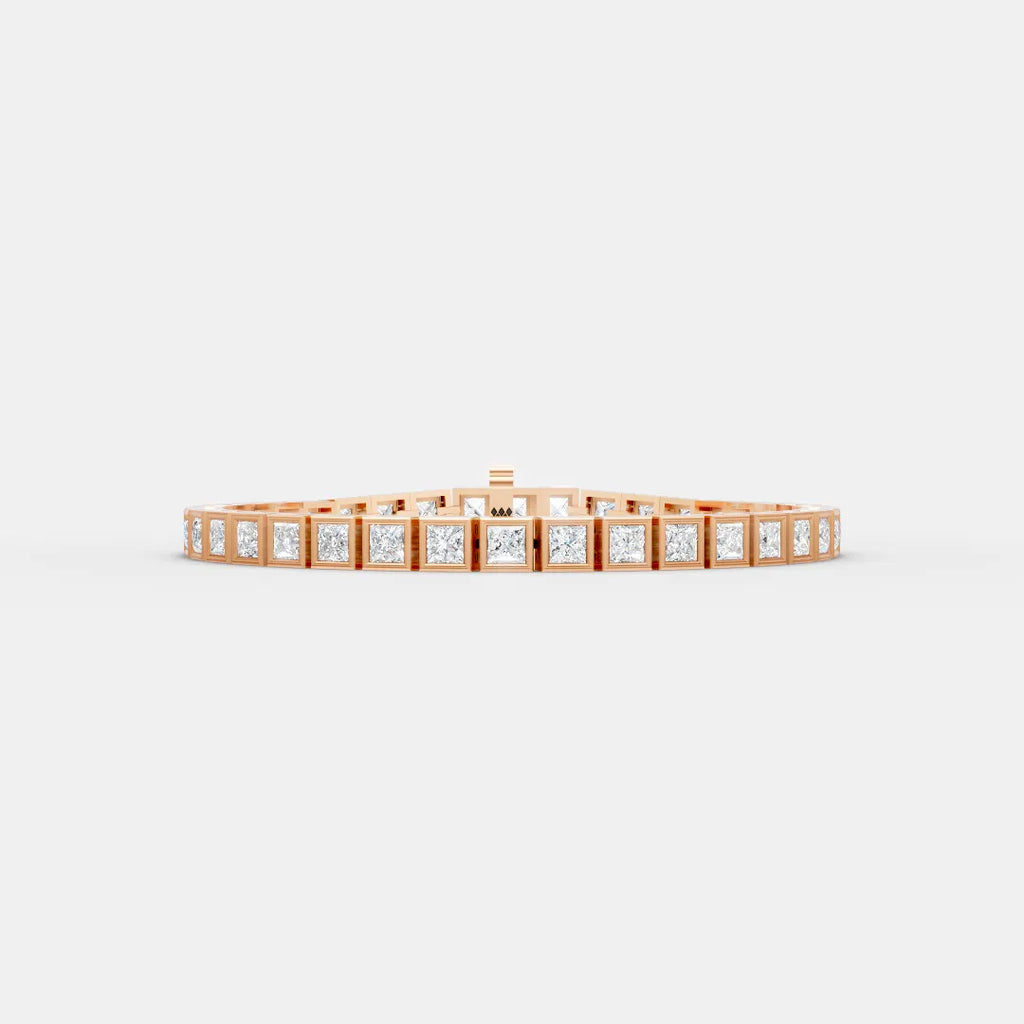 0.25 CT Princess Shaped Tennis Bracelet