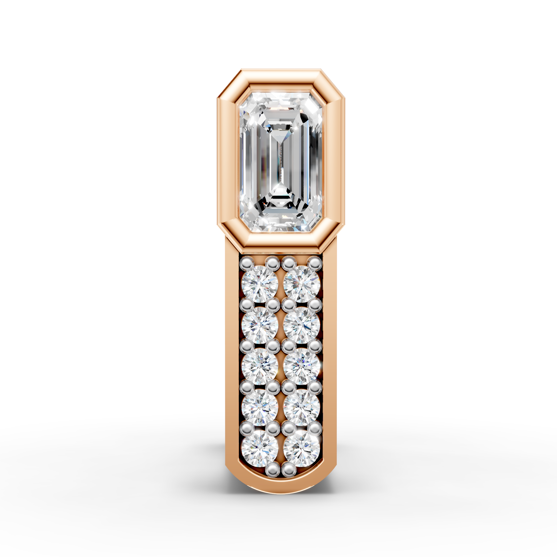 Emerald Cut Bali Earring (1 PC)