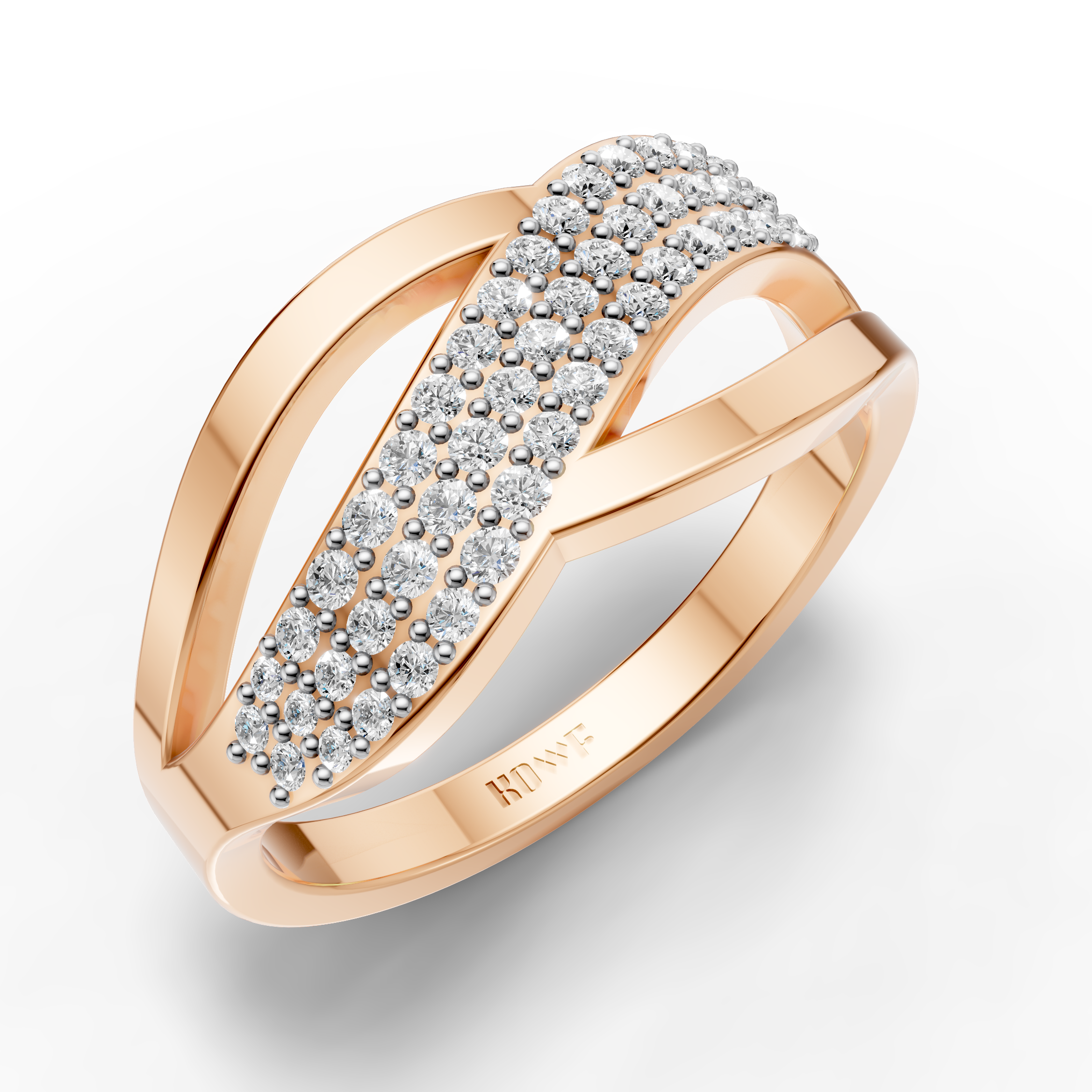 Crossover Diamond Ring