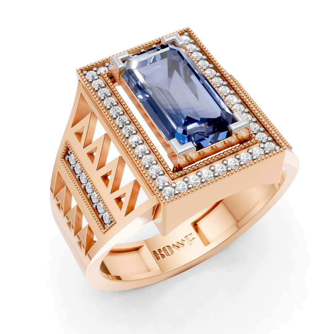 Men's Royal CZ Blue Sapphire Ring