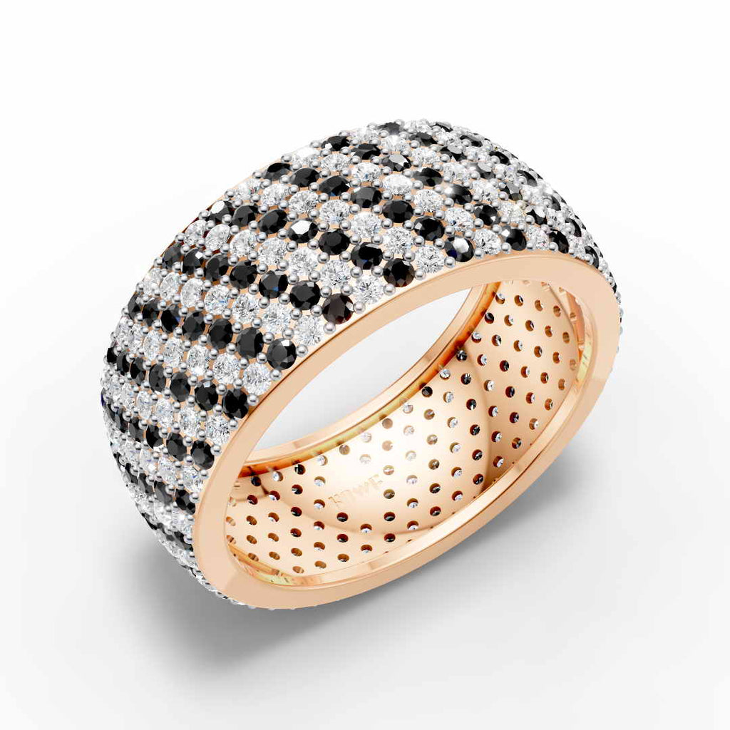 7-Line Black & White Montubhai’s Ring
