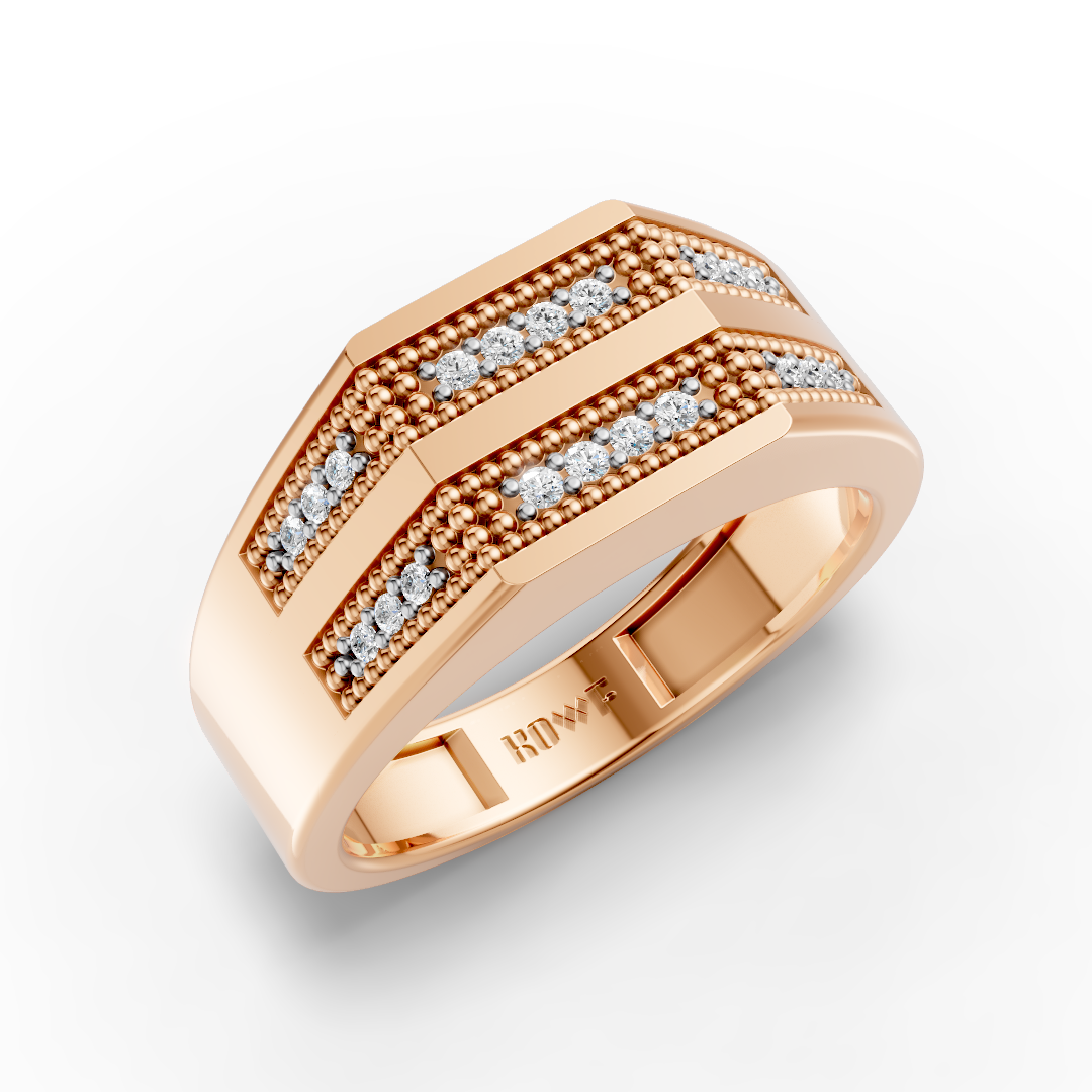 925 Sterling Silver Double Line Moissanite Diamond Ring