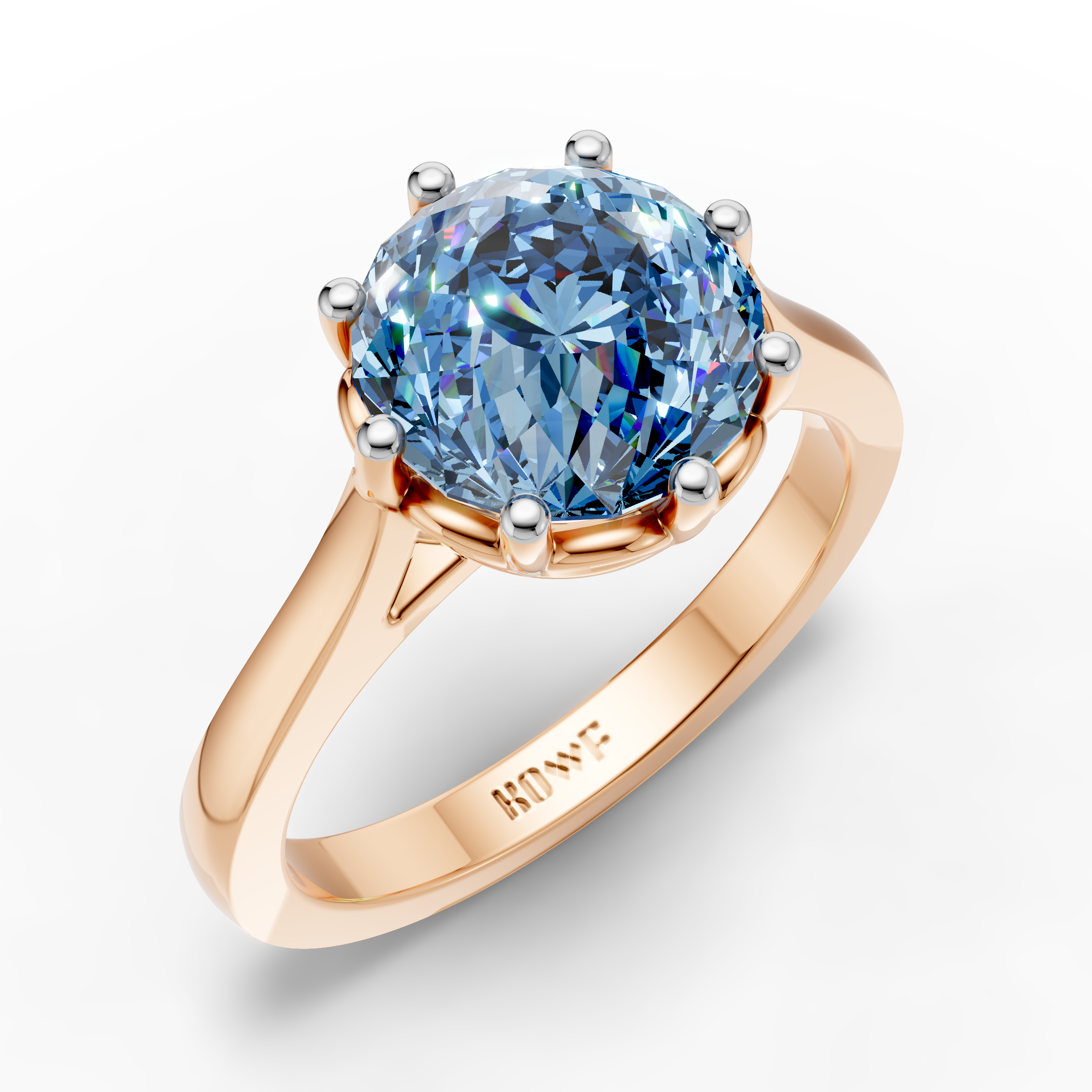 2 CT Blue Portuguese Cut Ring