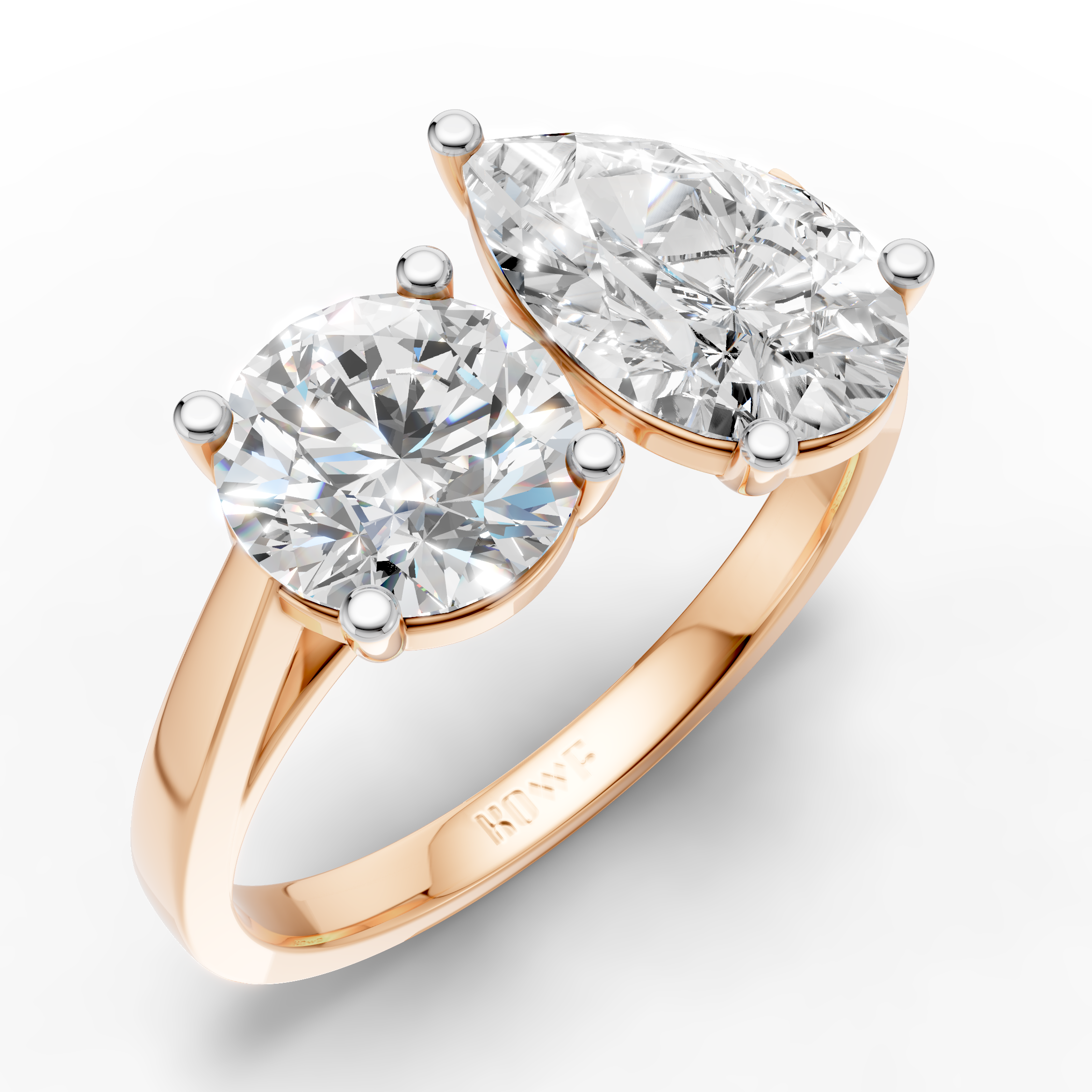 Dual-Stone Ring – Pear & Round Cut